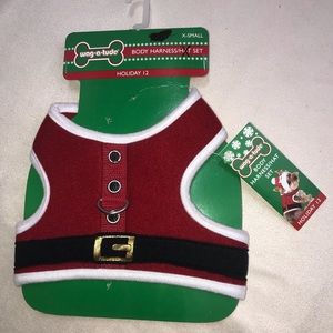 Dog Pet Santa Holiday Harness Christmas XS